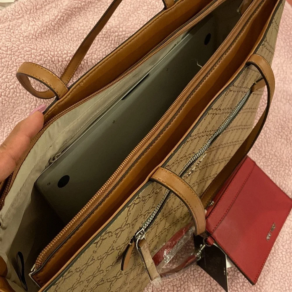 New NINE WEST Mocha Cherry Tote